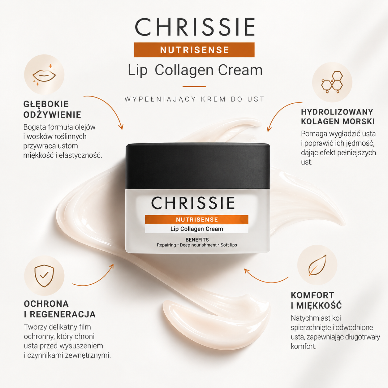 CHRISSIE Lip Collagen Cream – kolagenowy krem do ust 20 ml - obrazek 3